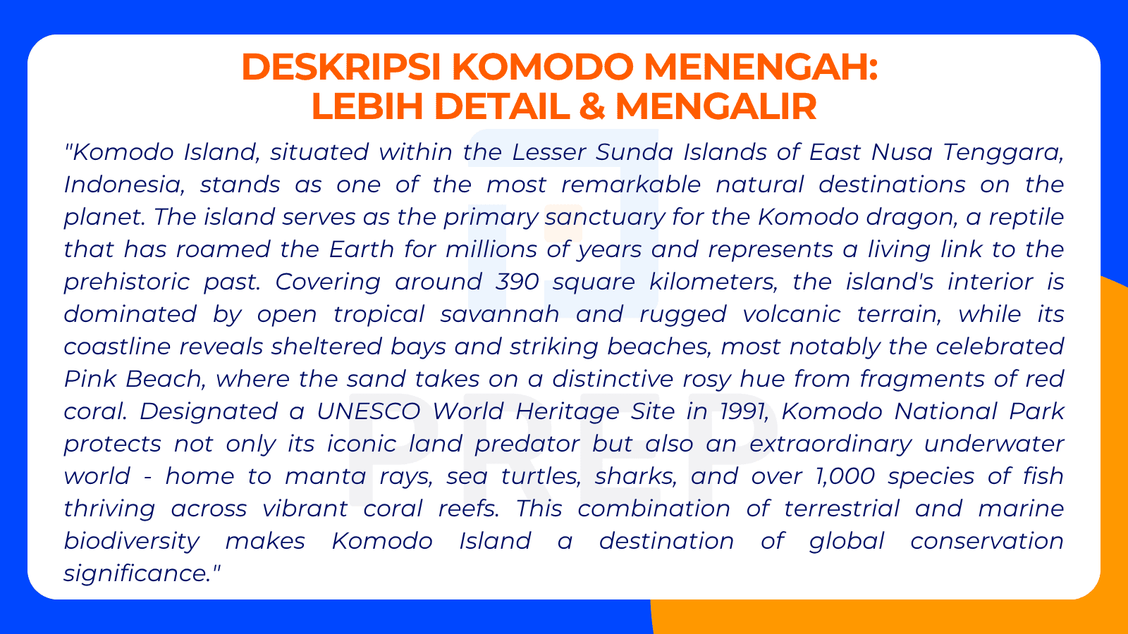 Deskripsi Komodo Menengah: Lebih Detail & Mengalir