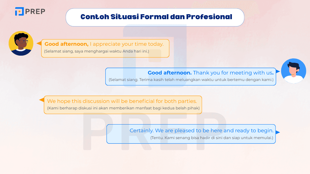 Contoh Ucapan Selamat Sore Dalam situasi formal