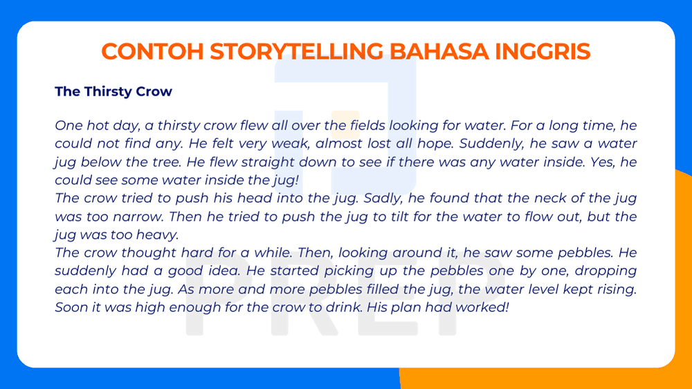 Contoh Storytelling Bahasa Inggris: The Thirsty Crow