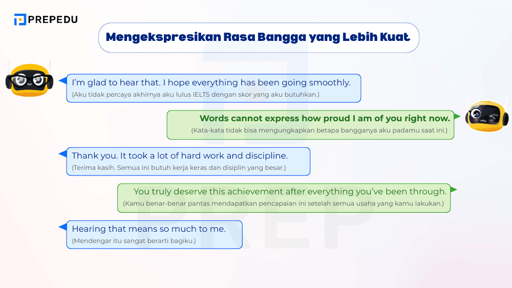 Mengekspresikan Rasa Bangga yang Lebih Kuat atau Sangat Emosional