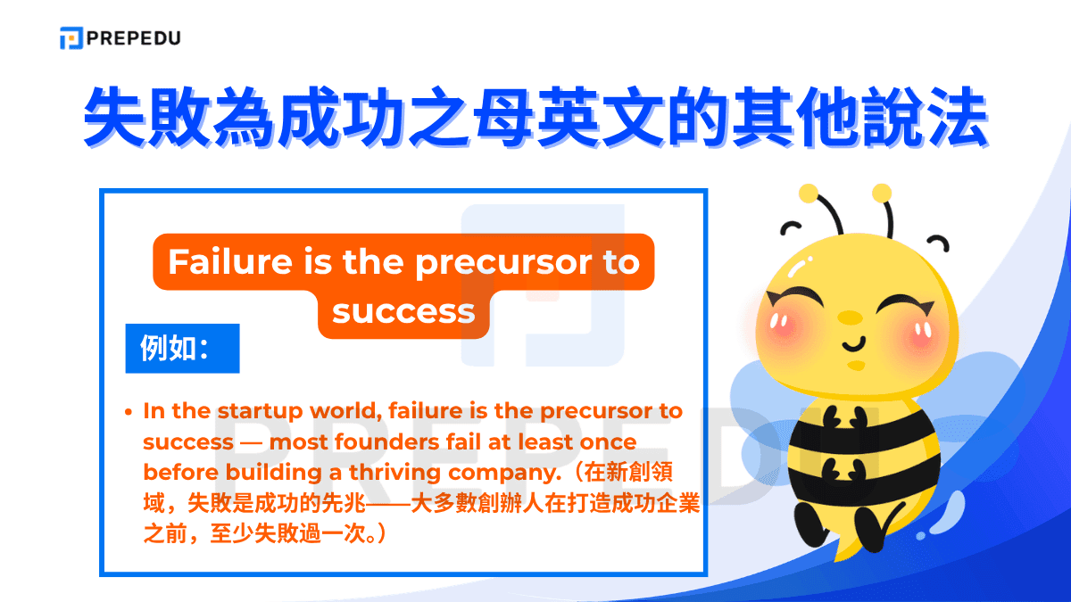 失敗為成功之母英文可以說 Failure is the precursor to success