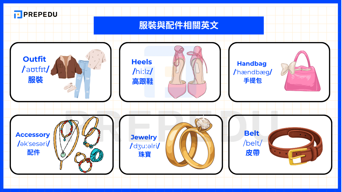 服裝與配件相關英文