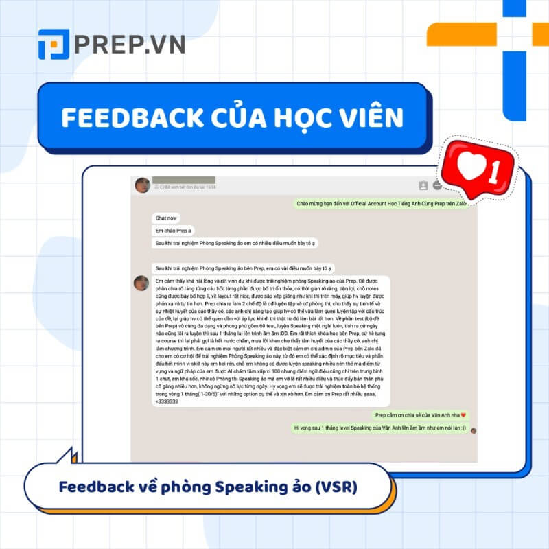 Feedback của phòng Speaking ảo