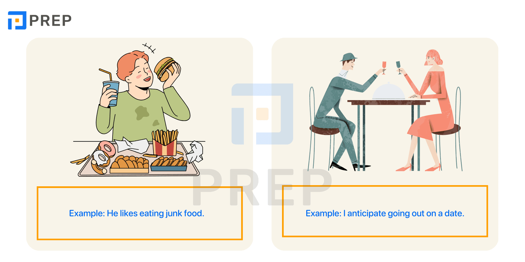 Following certain verbs with V-ing