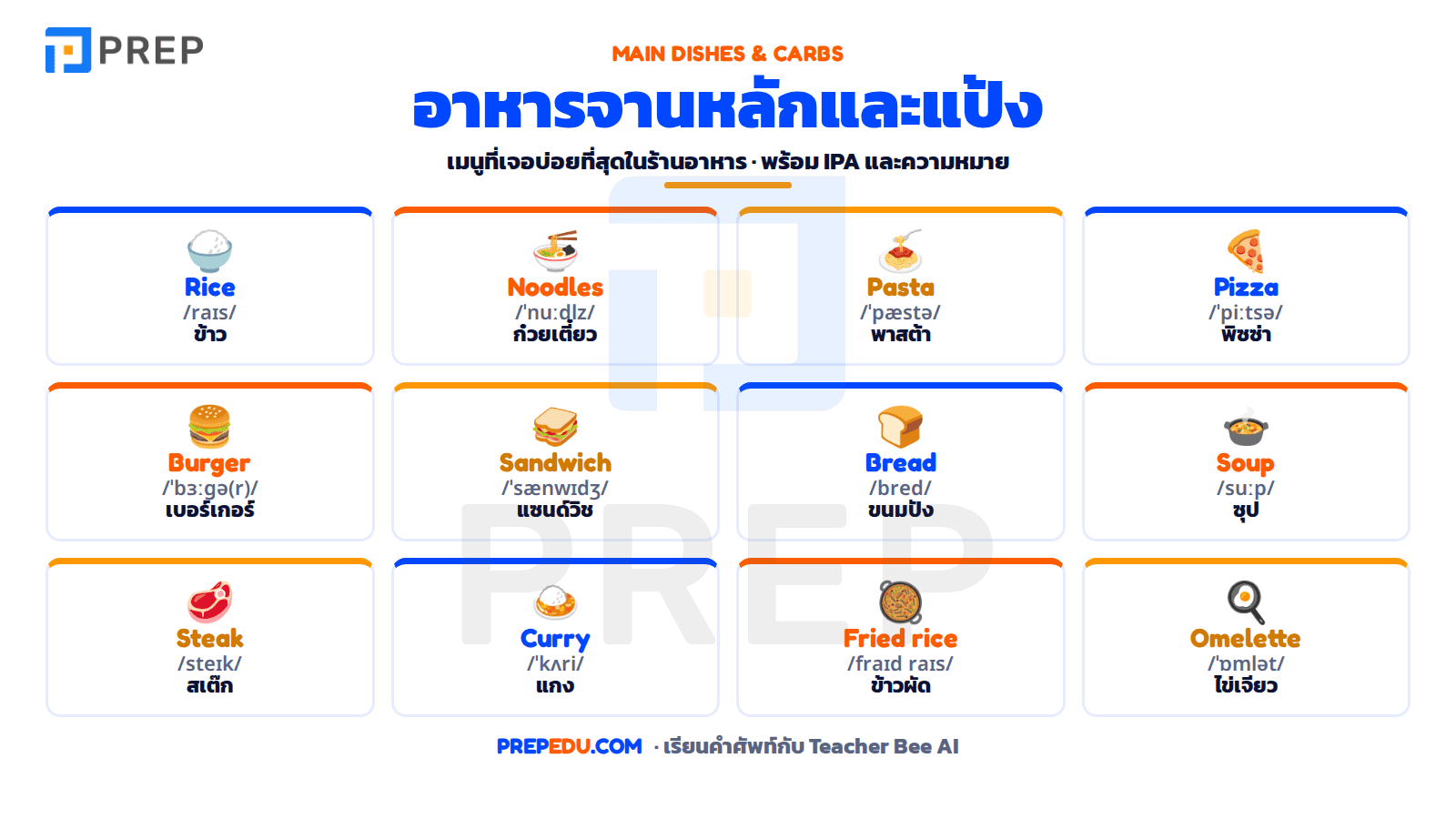 อาหารจานหลักและแป้ง