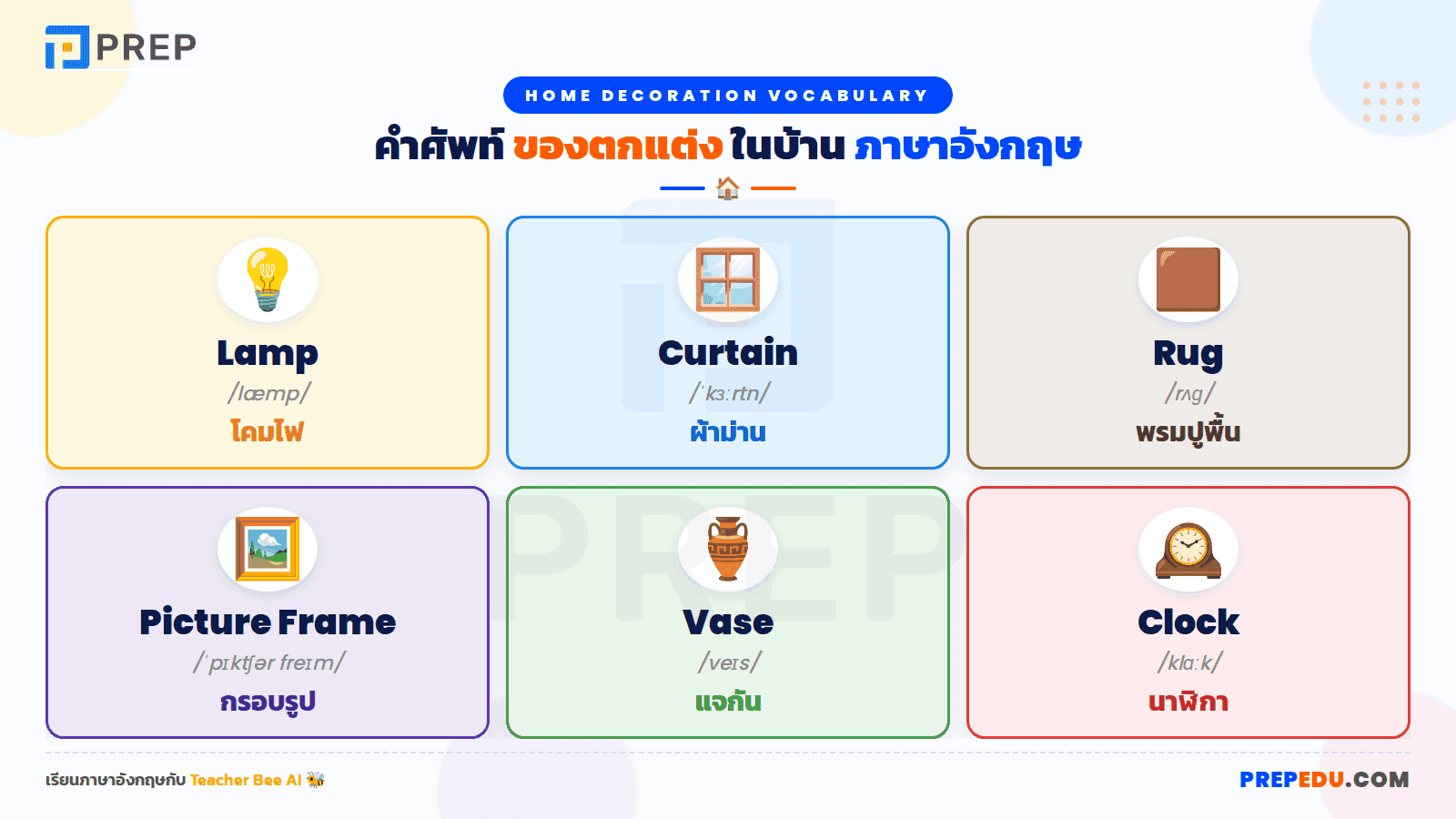 คำศัพท์ของตกแต่งบ้าน