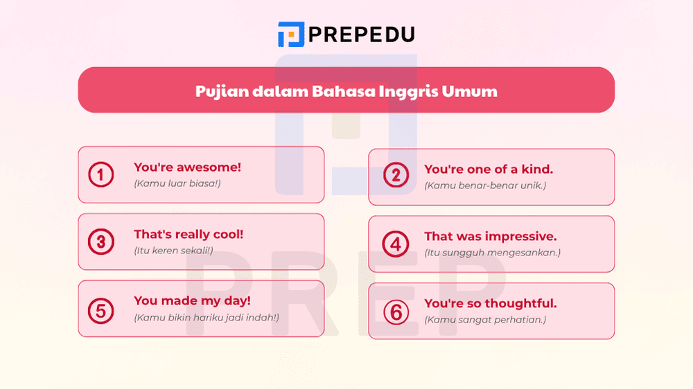 Pujian Umum dalam Bahasa Inggris untuk Komunikasi Sehari-hari