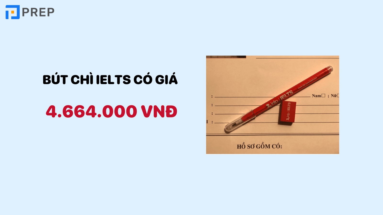 Bút chì và tẩy IELTS có giá bao nhiêu?