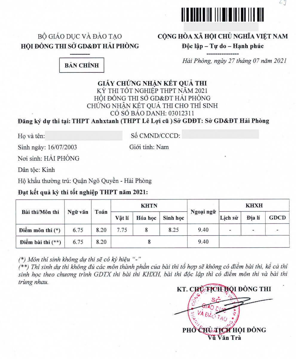 Giấy chứng nhận kết quả thi THPT là gì?