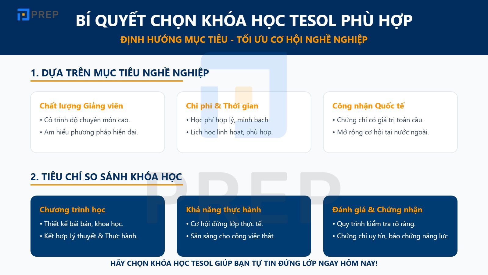 Gợi ý cách lựa chọn khóa học TESOL phù hợp