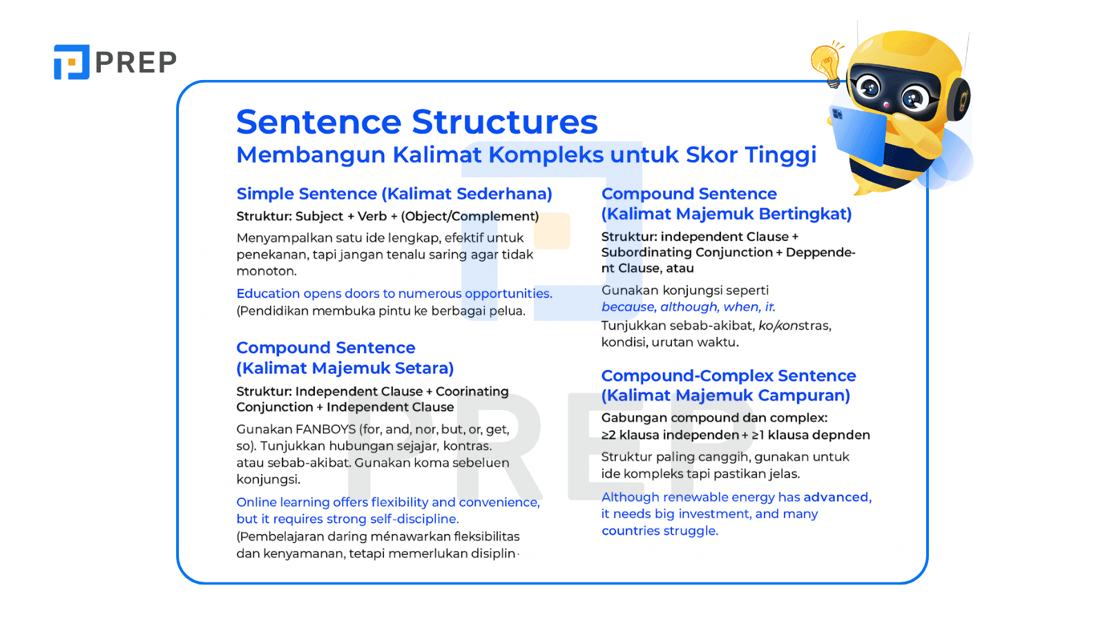Sentence Structures: Membangun Kalimat Kompleks untuk Skor Tinggi