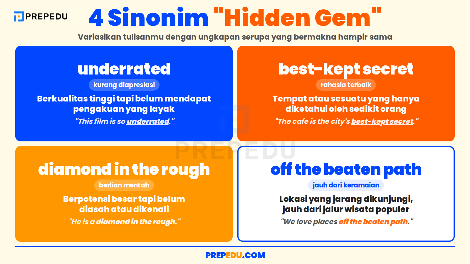 Sinonim Hidden Gem untuk Memperkaya Kosakata Bahasa Inggris