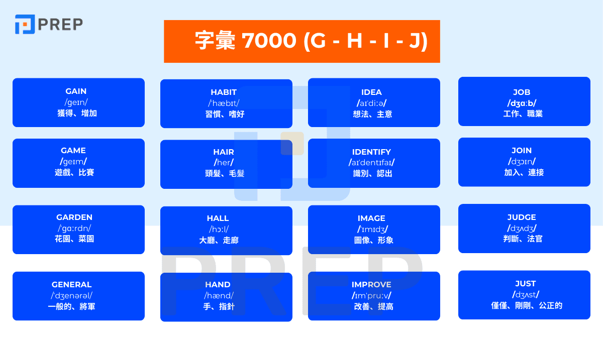 英文單字 7000 (G - H - I - J)