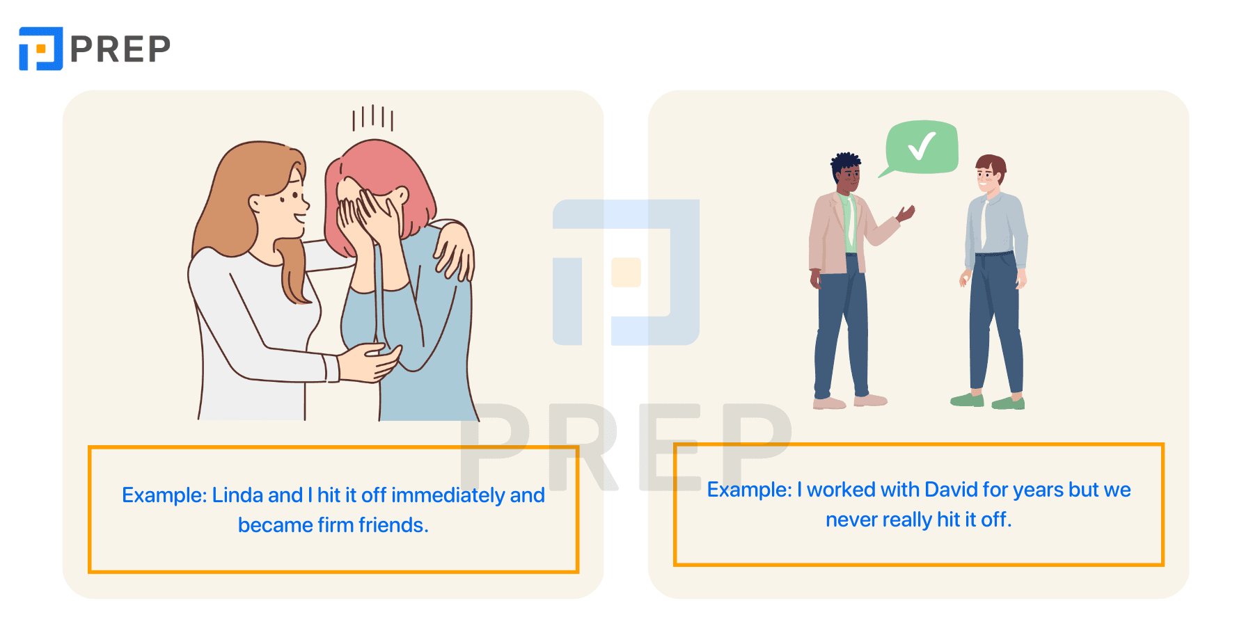 Hit phrasal verbs – Hit it off