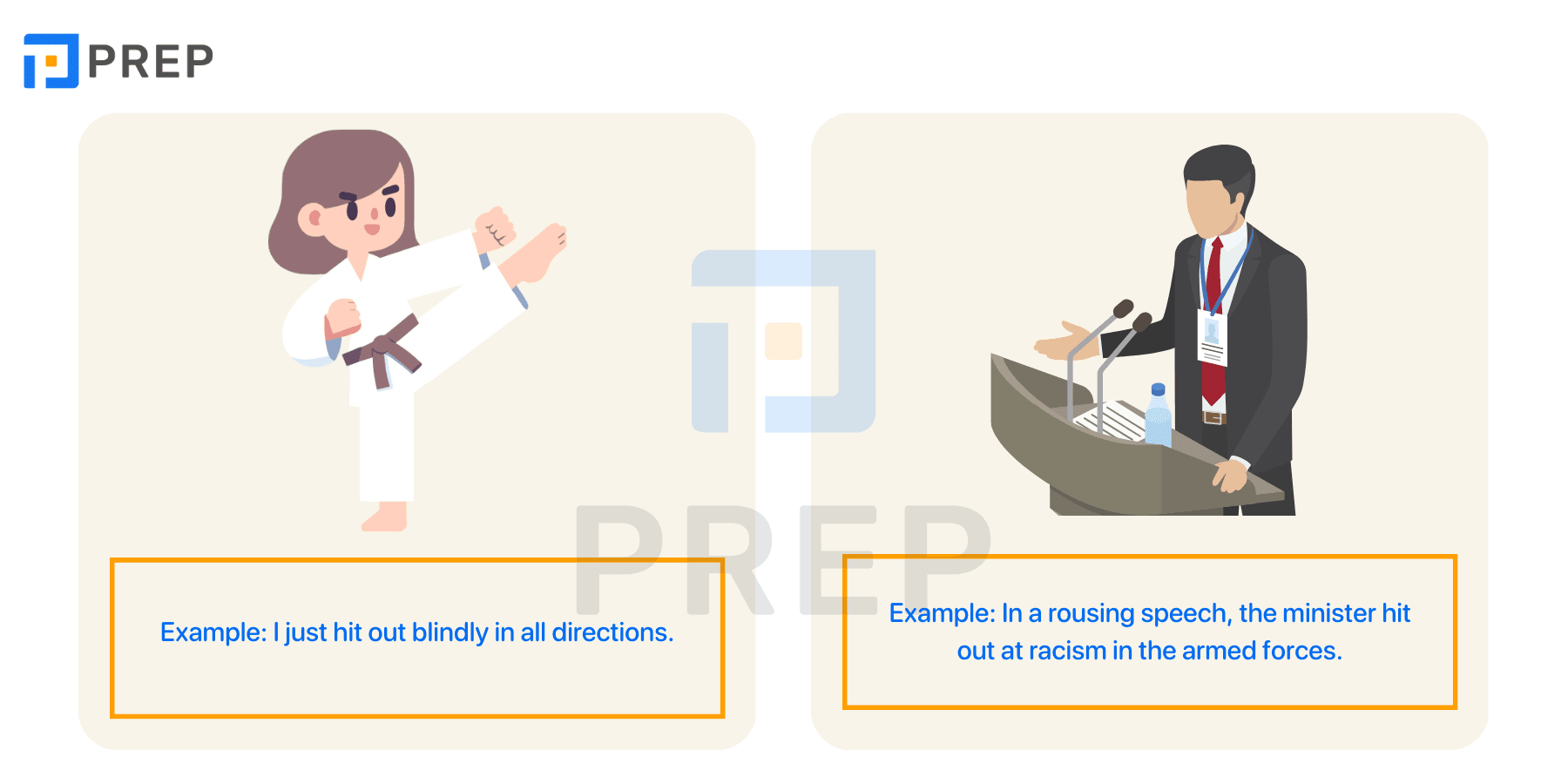 Hit phrasal verbs – Hit out