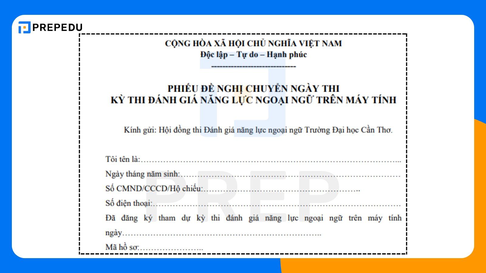 Hồ sơ thi VSTEP Đại học Cần Thơ