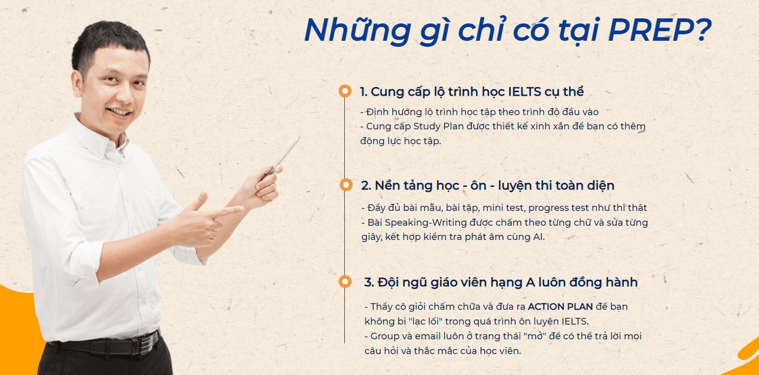 Những gì chỉ có tại PREP khi học IELTS online