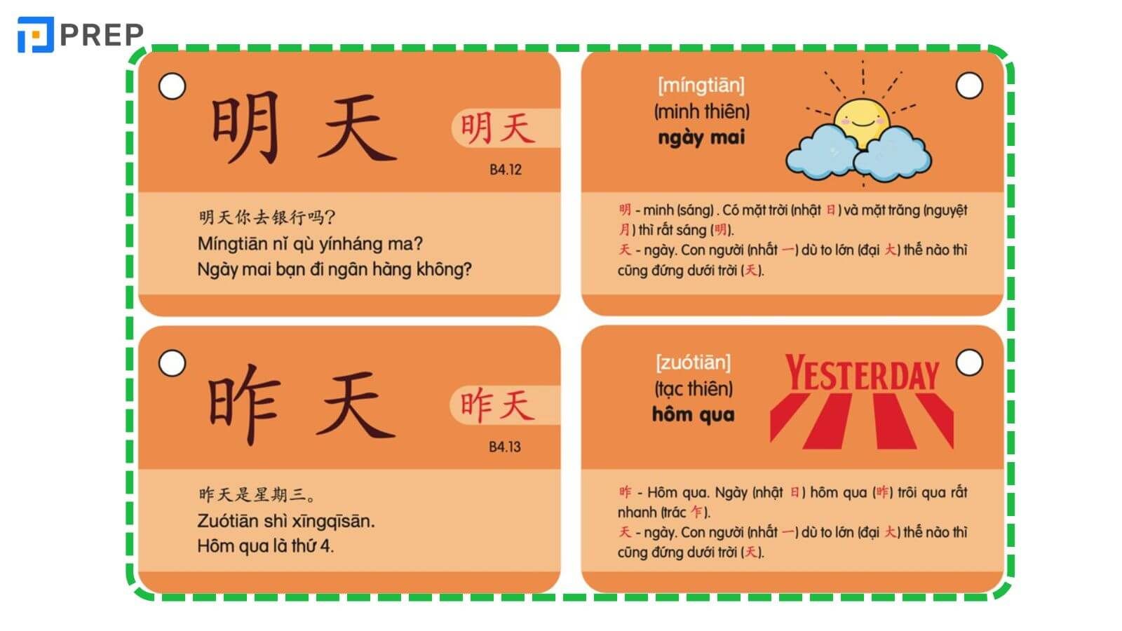 Học tiếng Trung thông qua bộ thẻ nhớ từ Flashcard có hình ảnh