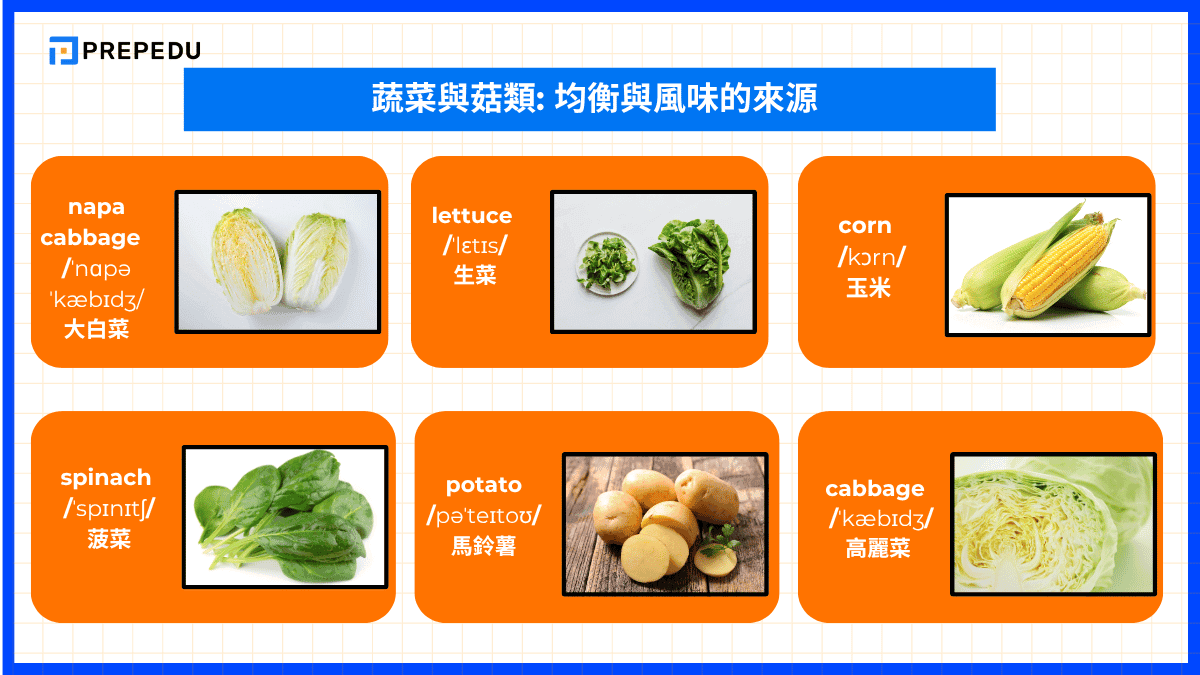  蔬菜與菇類: 均衡與風味的來源