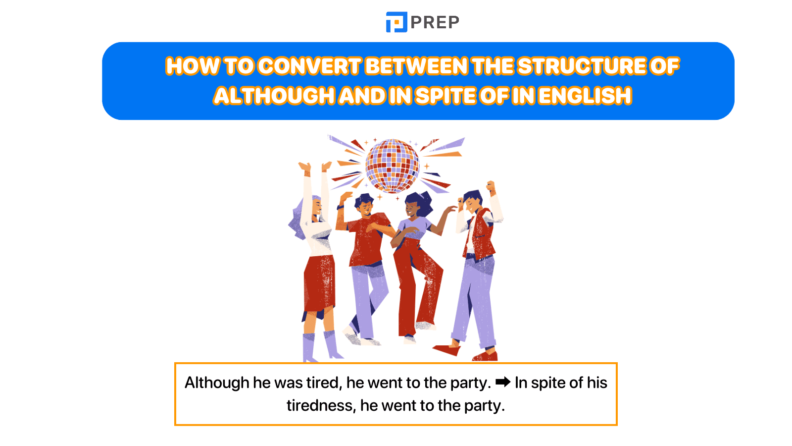 How to convert between the structure of Although and In spite of in English 