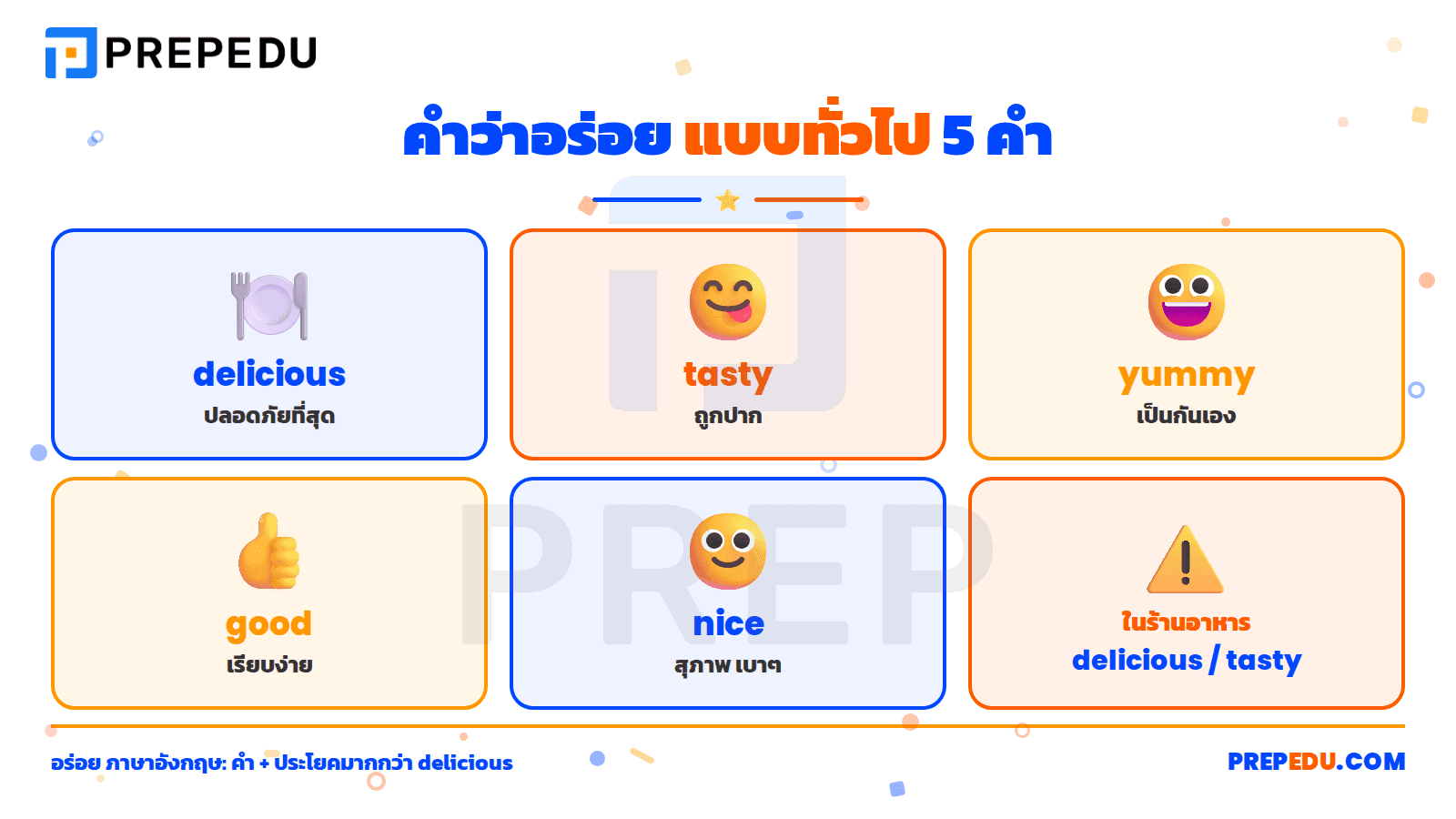 คำอร่อยแบบทั่วไปและเป็นกันเอง
