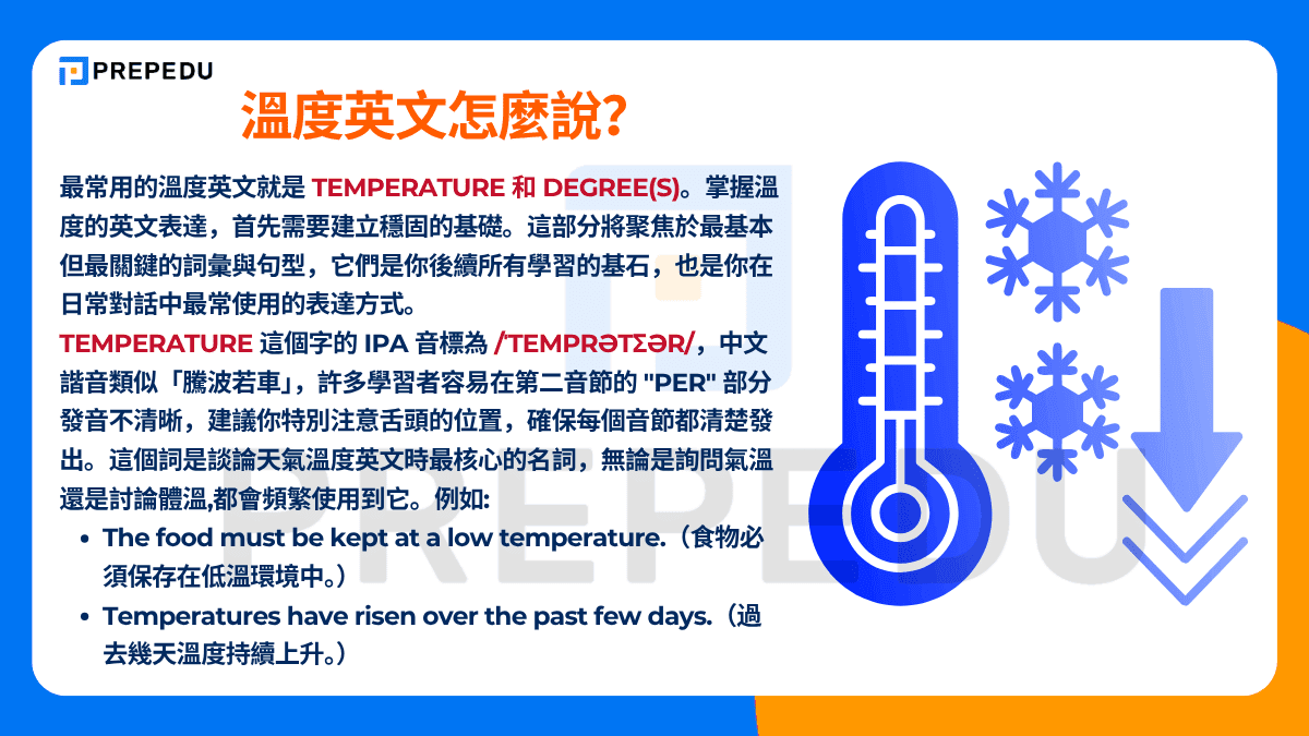 溫度英文怎麼說？