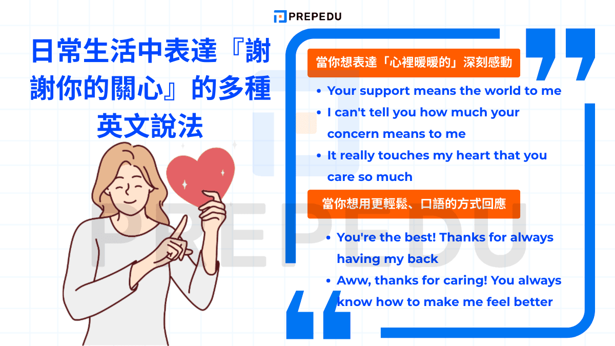 日常生活中表達『謝謝你的關心』的多種英文說法