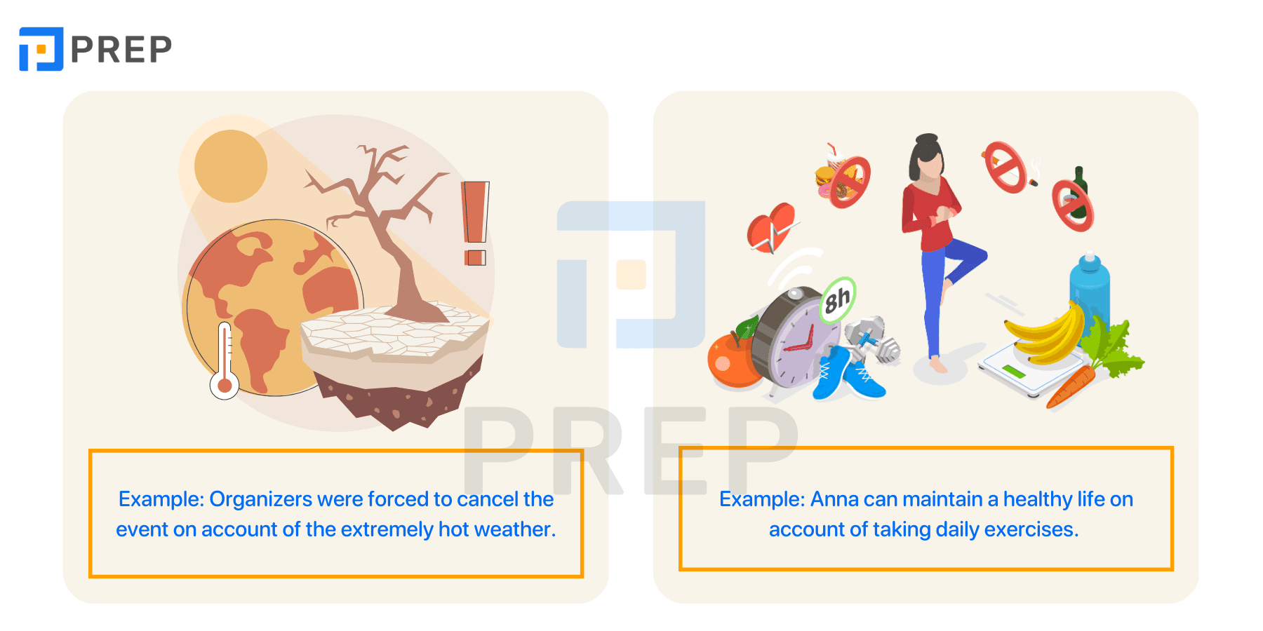 How to use On account of in English