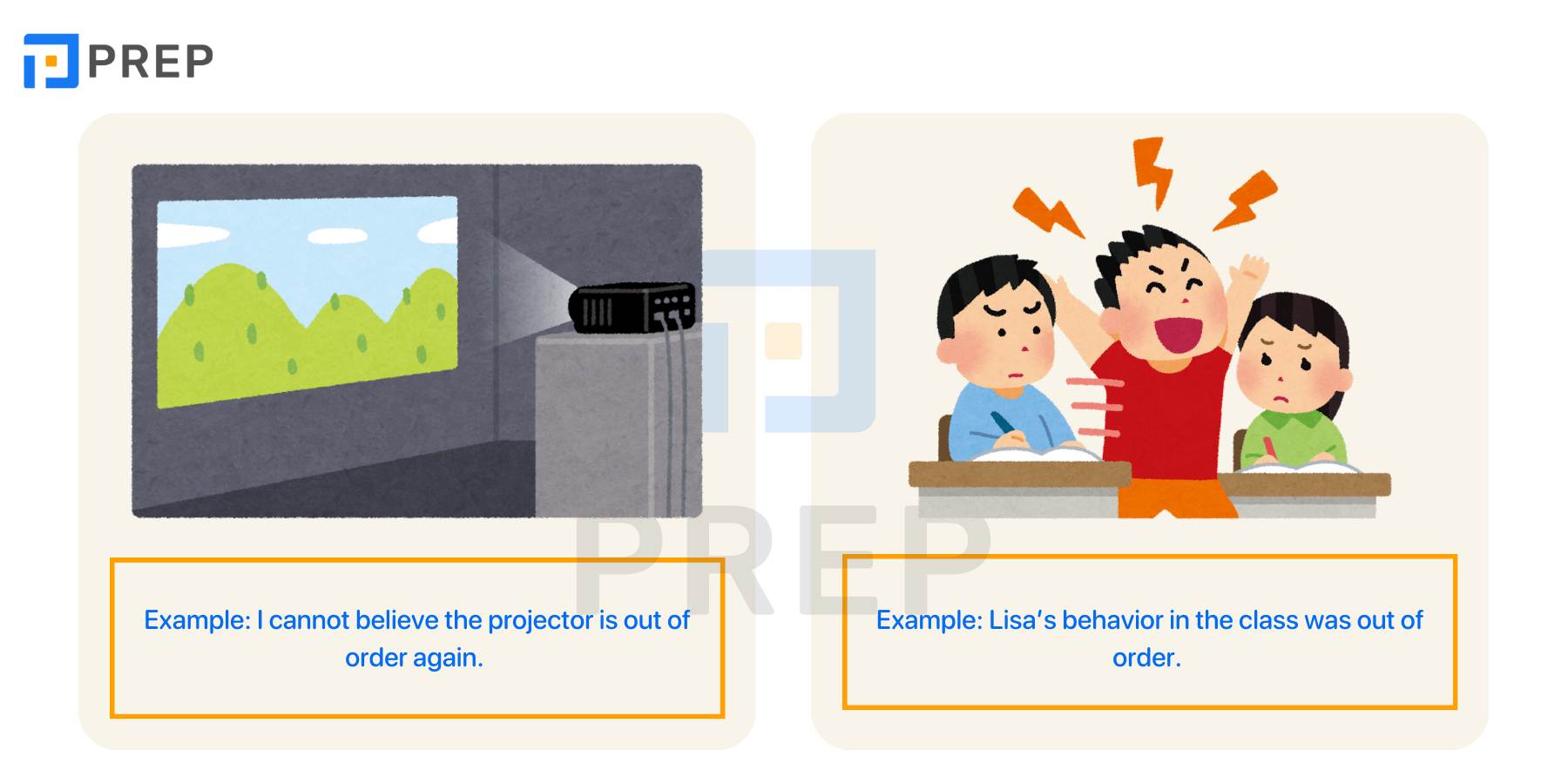 How to use Out of order in English