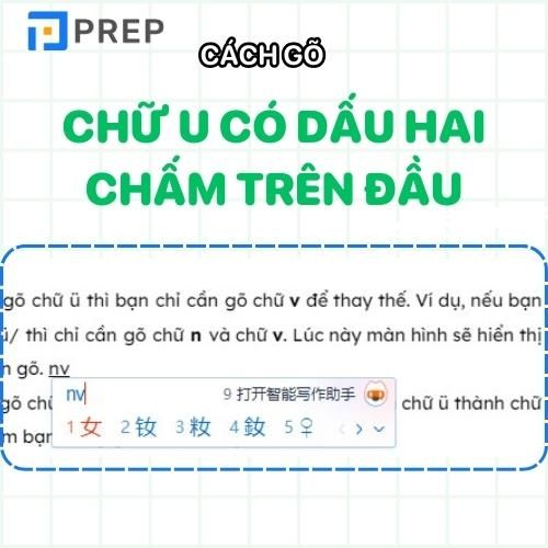 Hướng dẫn cách gõ chữ u có dấu hai chấm trên đầu 