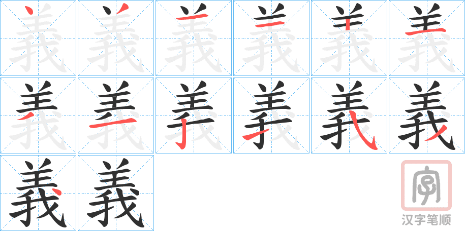 Hướng dẫn chi tiết cách viết chữ Nghĩa trong tiếng Hán