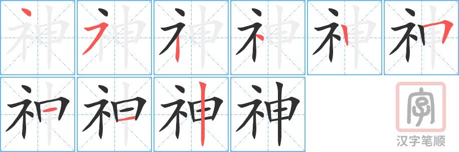 hướng dẫn cách viết chữ 神