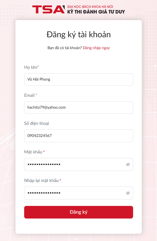 Hướng dẫn đăng ký Đánh giá năng lực Đại học Bách Khoa Hà Nội