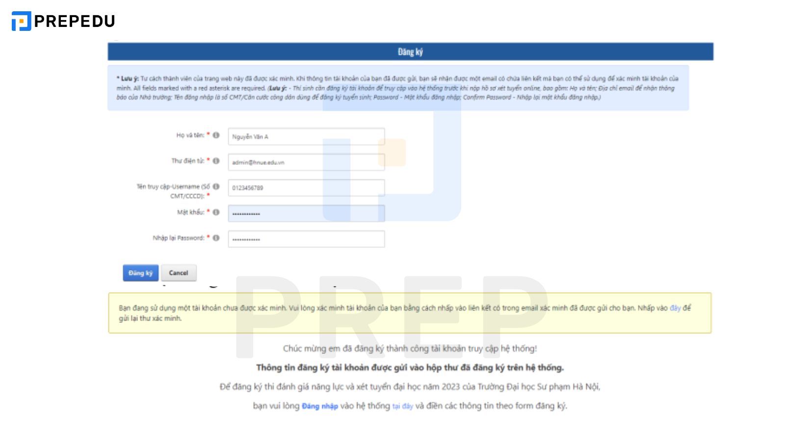 Hướng dẫn đăng ký thi Đánh giá năng lực trường Đại học Sư phạm Hà Nội