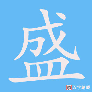 cách viết chữ Thịnh trong tiếng Hán nhanh