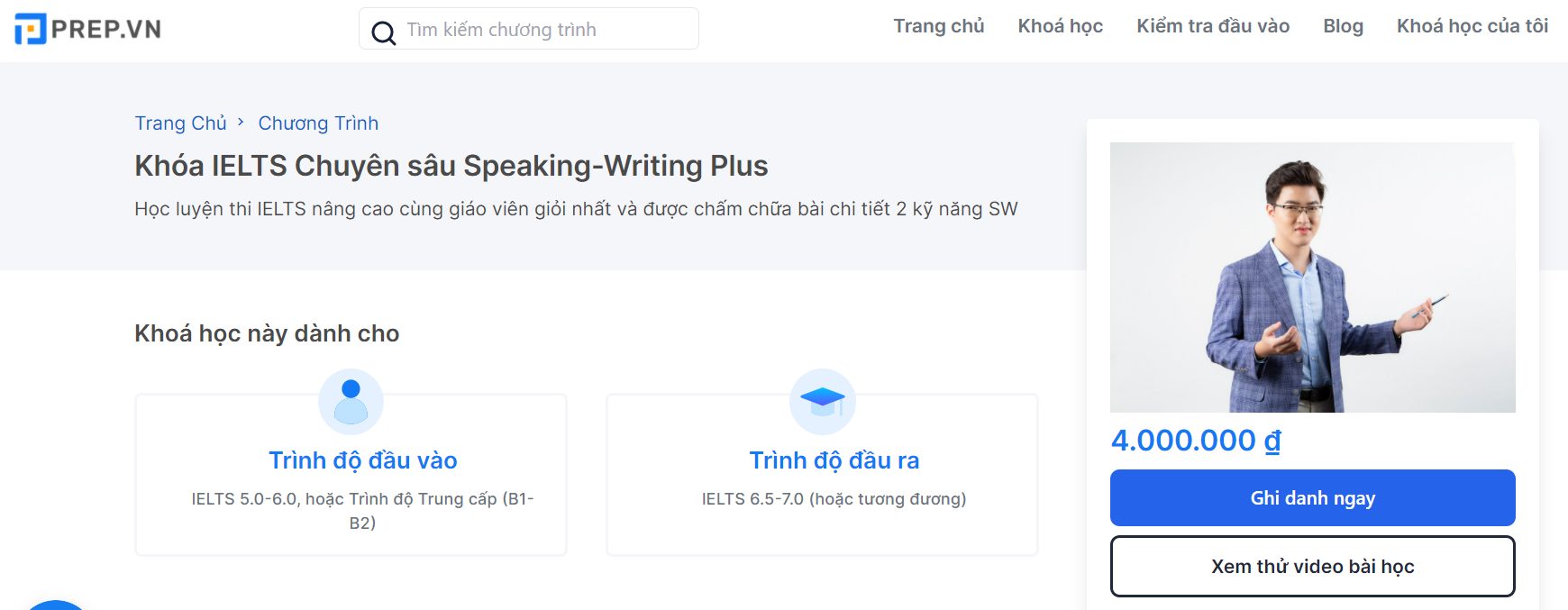 Khóa IELTS chuyên sâu Speaking - Writing Plus