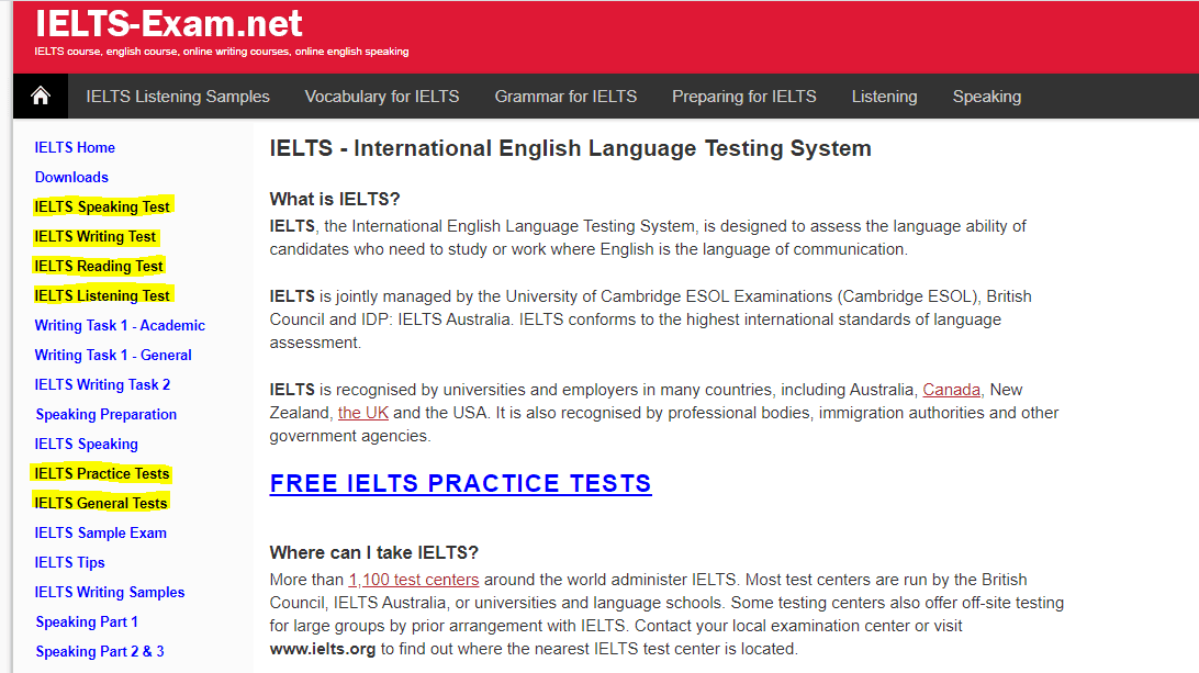 IELTS Exam - Thi thử IELTS