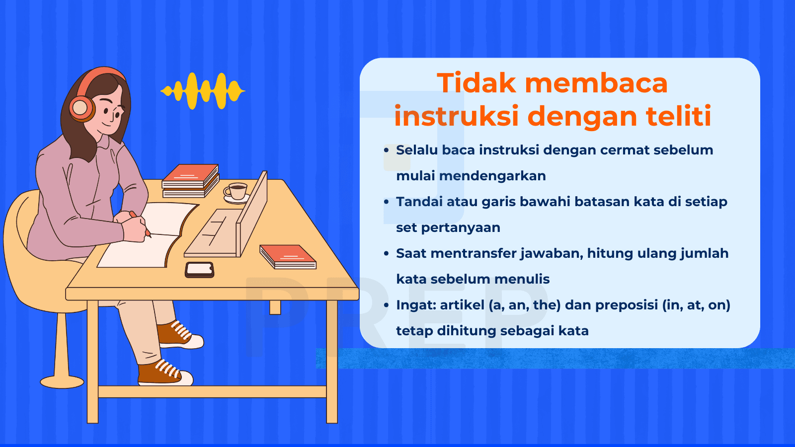 Tidak membaca instruksi dengan teliti