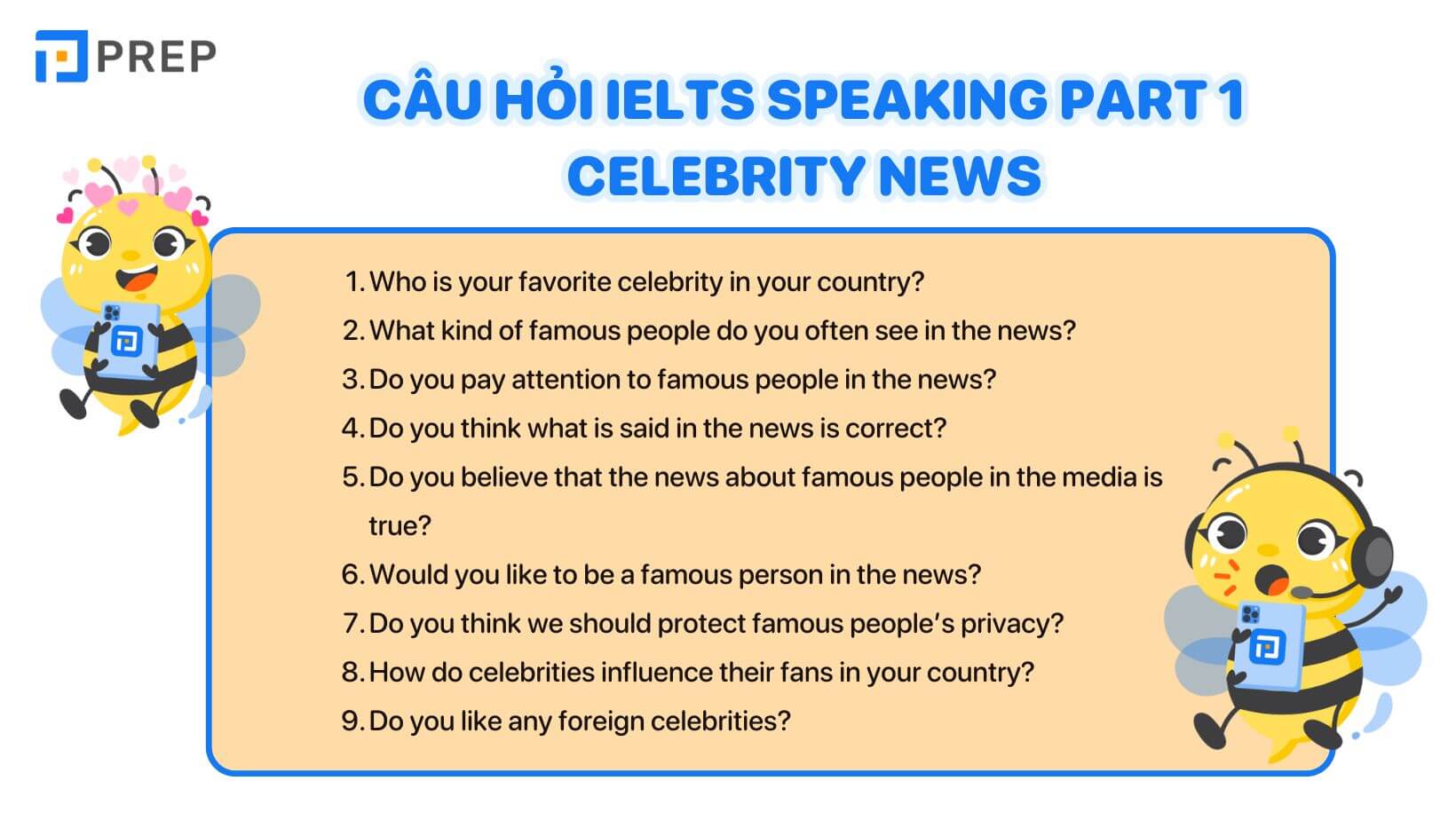 IELTS Speaking Part 1 Celebrity news