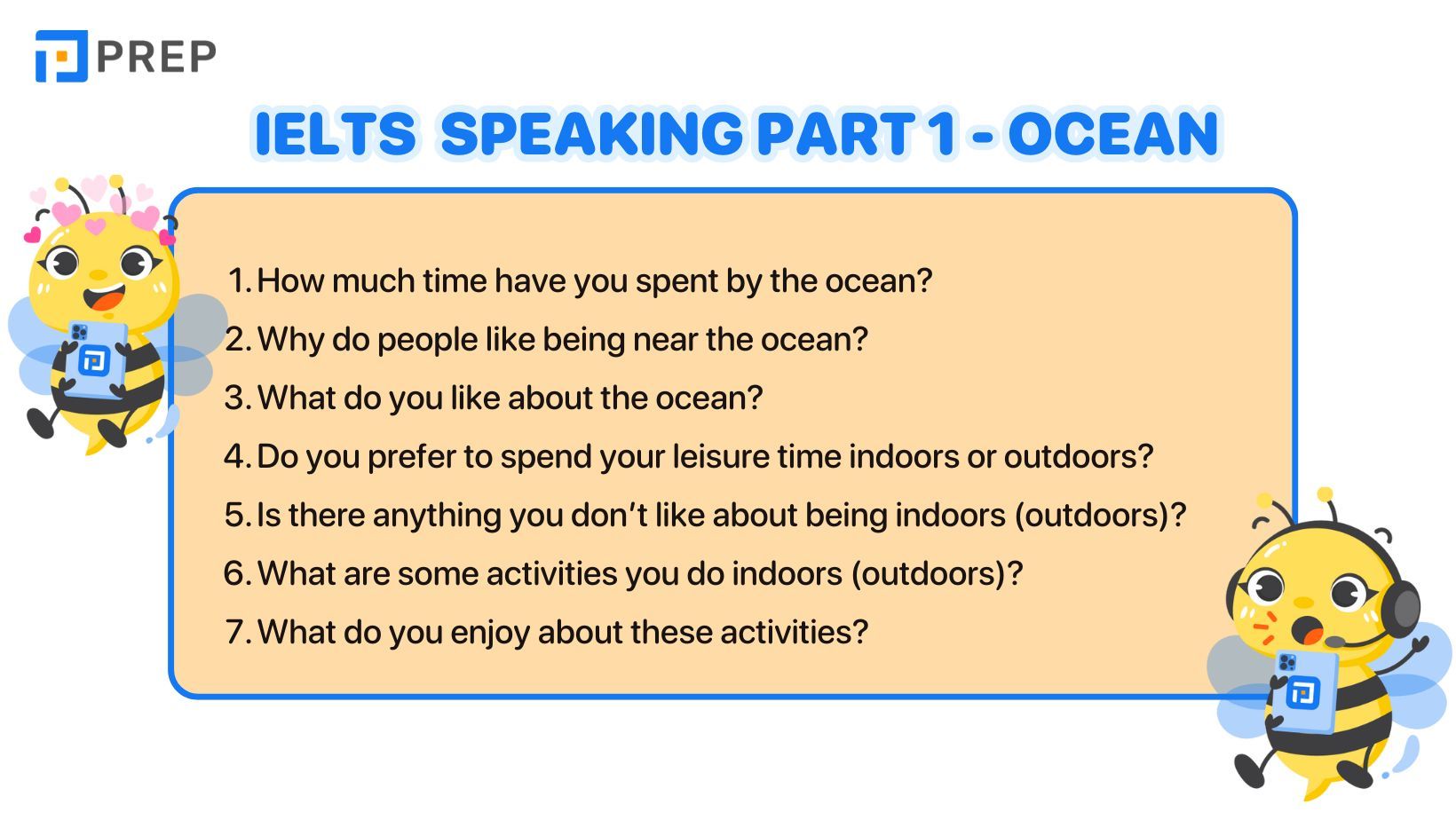 IELTS Speaking Part 1 chủ đề Ocean