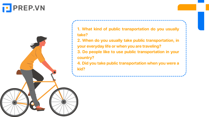 Câu trả lời mẫu chủ đề IELTS Speaking Part 1 Transportation