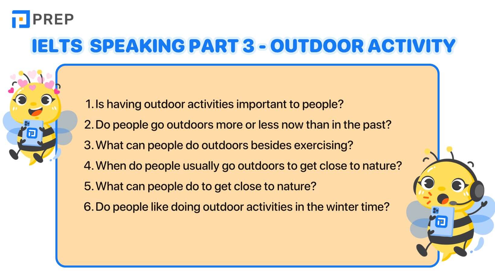IELTS Speaking Part 3 Outdoor activity