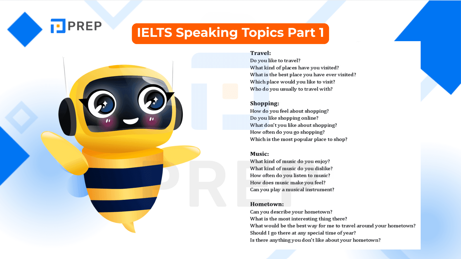IELTS Speaking Topics Part 1
