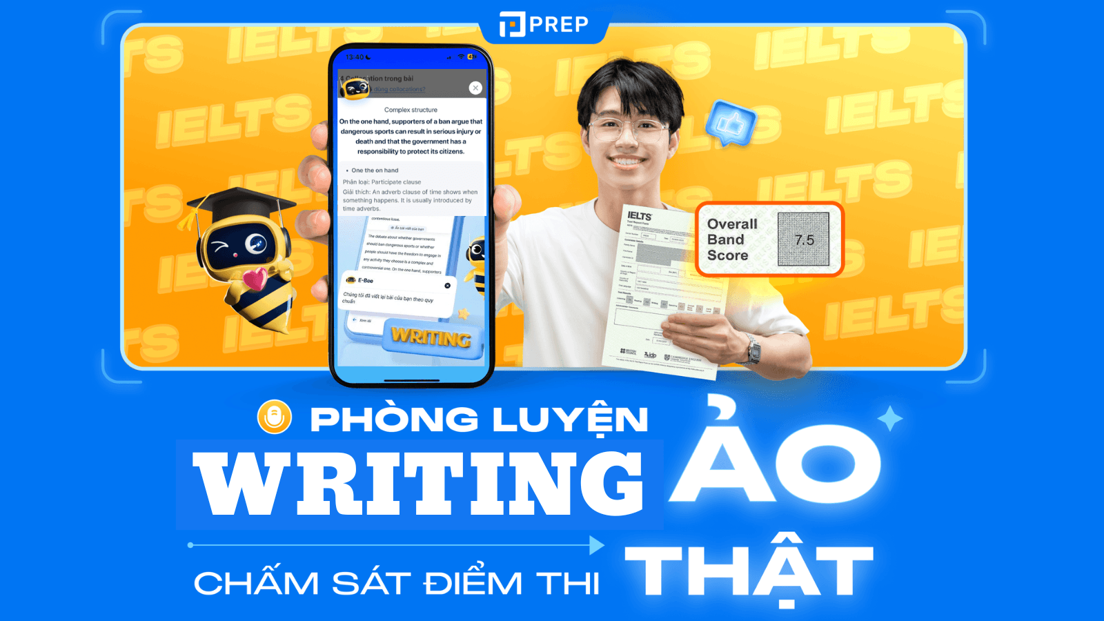 Phòng luyện viết IELTS Prep AI giúp bạn nâng band thần tốc