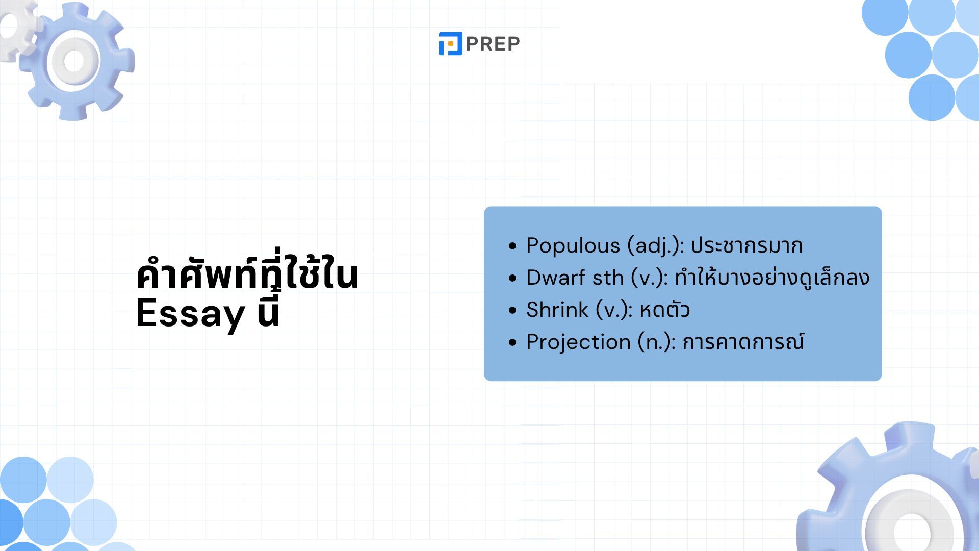 IELTS Writing Task 1 - ตัวอย่างโจทย์: Population Figures for Four Countries