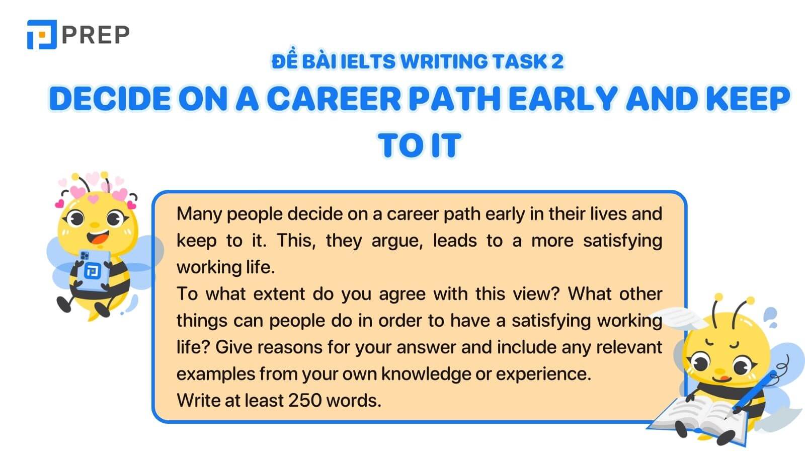 IELTS Writing Task 2 Decide on a career path early and keep to it