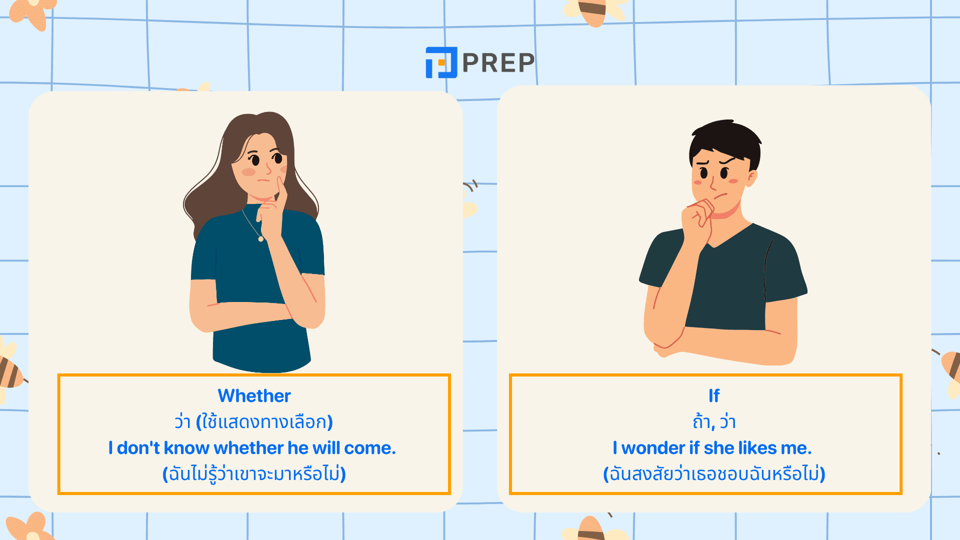 Whether กับ If ใช้ยังไง? ความแตกต่างและตัวอย่างประโยค