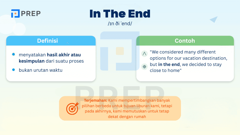 “In the End”: Menyatakan Hasil Akhir dan Kesimpulan dari Sebuah Proses