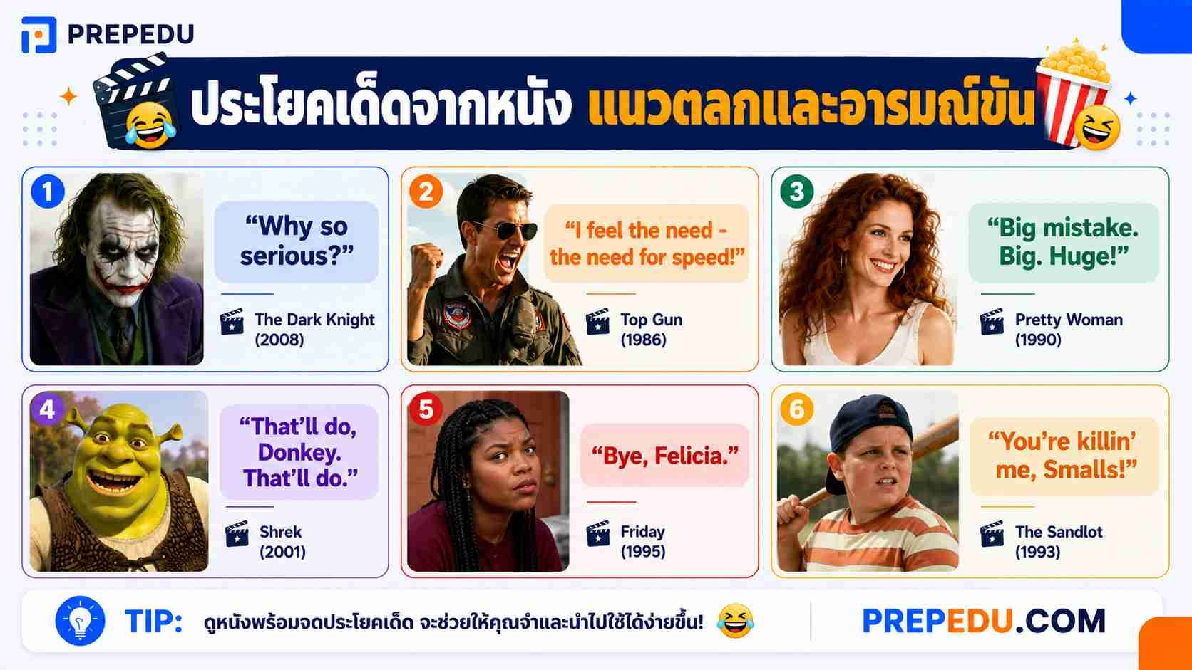 ประโยคเด็ดจากหนัง แนวตลกและอารมณ์ขัน