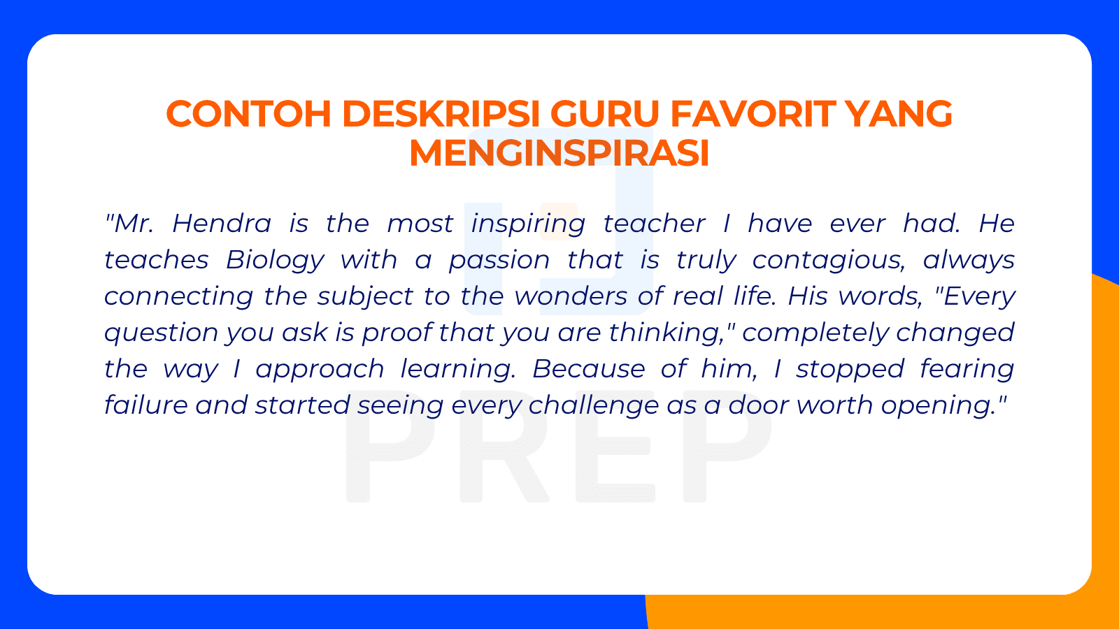 Contoh Deskripsi Guru Favorit yang Menginspirasi